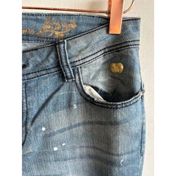 Apple Bottom Womens Y2K Embroidered Stretch Low Rise Denim Jeans Blue Sz 9/10 - Picture 4 of 14